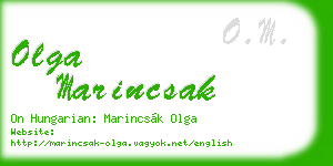 olga marincsak business card